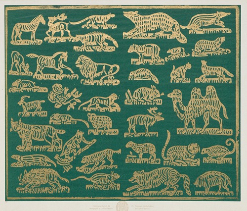 Modeldruckpapier mit Golddruck (verschiedene Tiere)