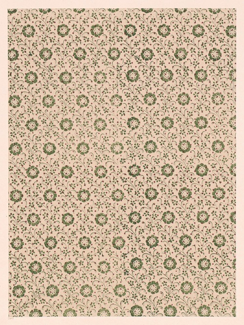 Walzendruckpapier (Blütenmuster mit Sternchen, nach alten Mustern)