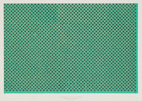 Walzendruckpapier mit Golddruck (Netzmuster mit simplen kleinen Blumen und Quadraten, nach alten Mustern)