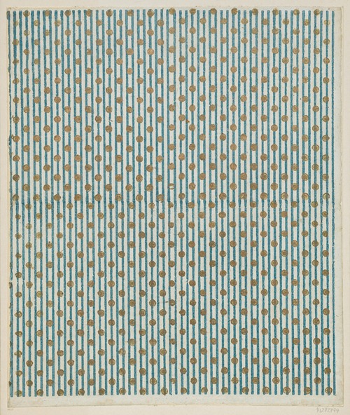 Modeldruckpapier mit Golddruck (Streifendekor mit Punkten)