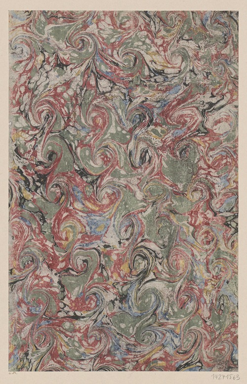 Schneckenmarmorpapier (aus Oevres de Cottart, Paris 1686)