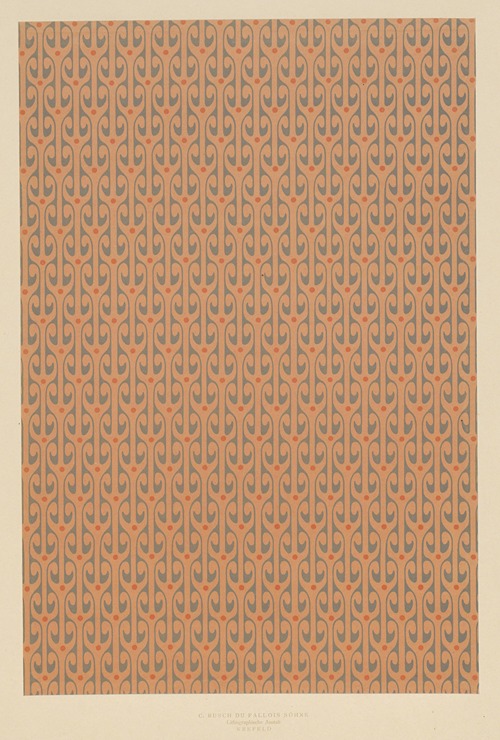 Lithografiertes Vorsatzpapier (ornamentales Flächenmuster)