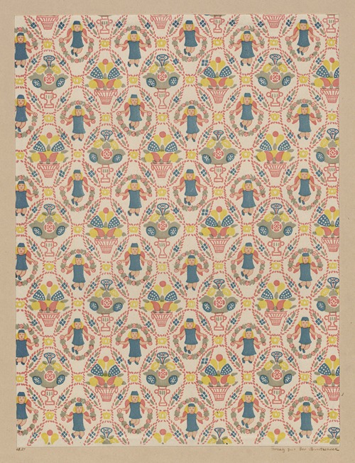 Lithografiertes Papier als Vorsatz zu Der Buntscheck