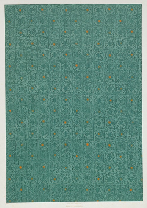 Stempeldruckpapier (florales Flächenmuster)
