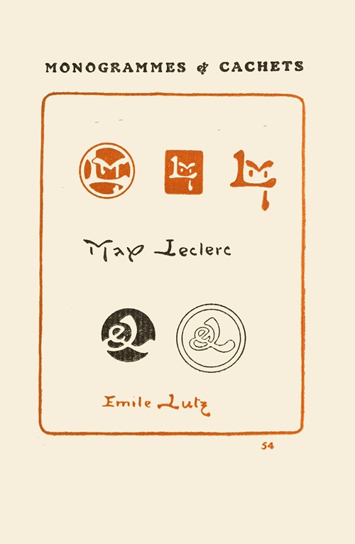 Le second livre des monogrammes, marques, cachets et es libris Pl.52