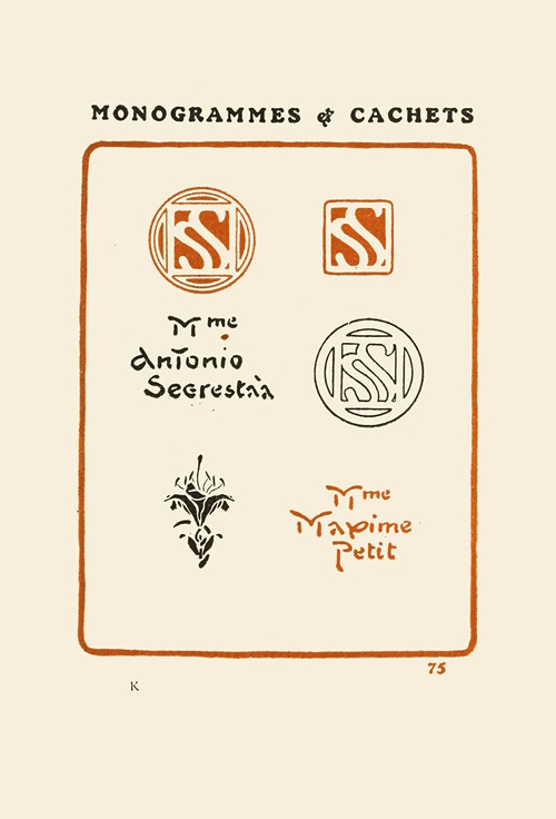 Le second livre des monogrammes, marques, cachets et es libris Pl.73