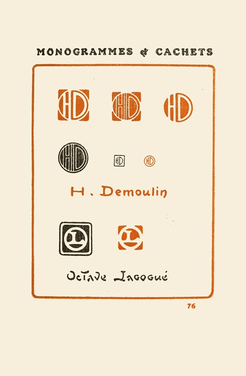 Le second livre des monogrammes, marques, cachets et es libris Pl.74