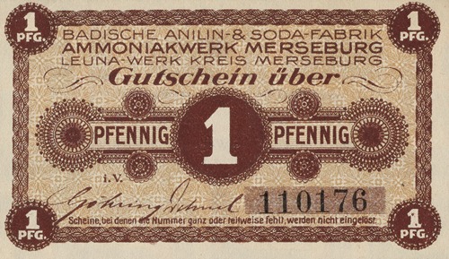 Badische Anilin & Soda-Fabrik 1 Pfennig voucher