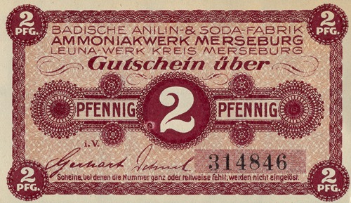 Badische Anilin & Soda-Fabrik 2 Pfennig voucher