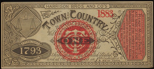 Town and Country Ready Mixed Paints advertising note