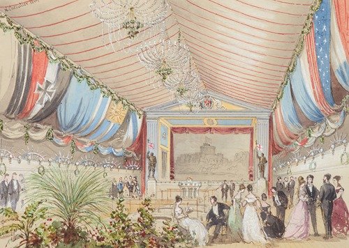 Sketch of the performance played on board ‘HMS Galatea’ (looking towards the stage)