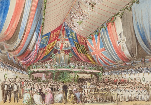 Sketch of the performance played on board ‘HMS Galatea’ (the audience seen from the stage)