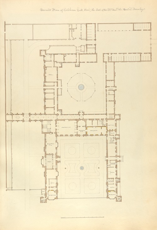 Ground Plan of Cobham Hall, Kent: The Seat of the Right Honourable the Earl of Darnley