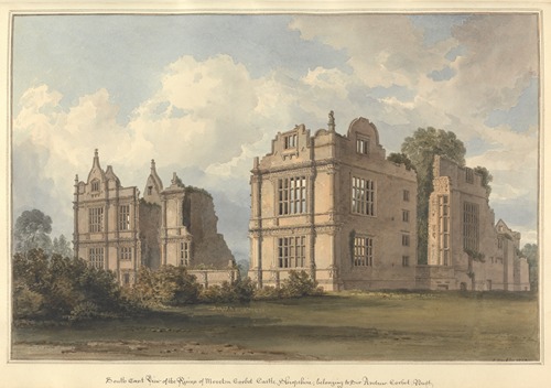 South East View of the Ruins of Moreton Corbet Castle, Shropshire: belonging to Sir Andrew Corbet, Bart.