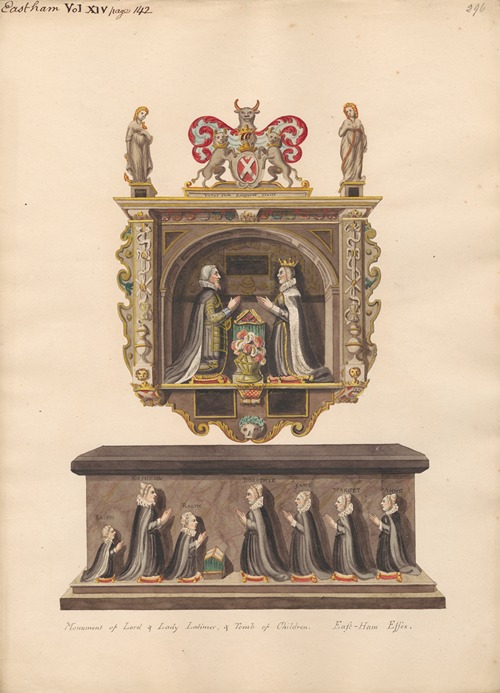 Memorial to Lord and Lady Latimer and Tomb of the children Ralph, Katherin, Ralph, Dorothye, Jane, Margaret and Anne from East Ham Church
