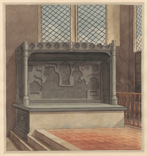 Tomb of Thomas Windsor, 1486, with Brass Plates removed from Stanwell Church