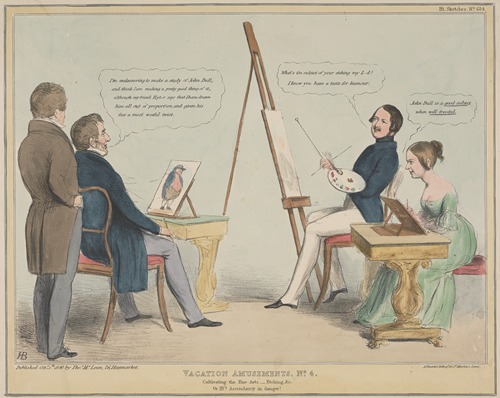 Vacation Amusements. No. 4 Cultivating the Fine Arts.— Etching, & c. or HB’s Ascendancy in danger!
