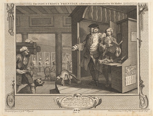 Plate 4, The Industrious ‘Prentice a Favourite, and Entrusted by his Master