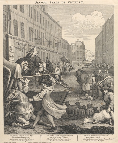 The Second Stage of Cruelty; Second, Coachman Beating a Fallen Horse