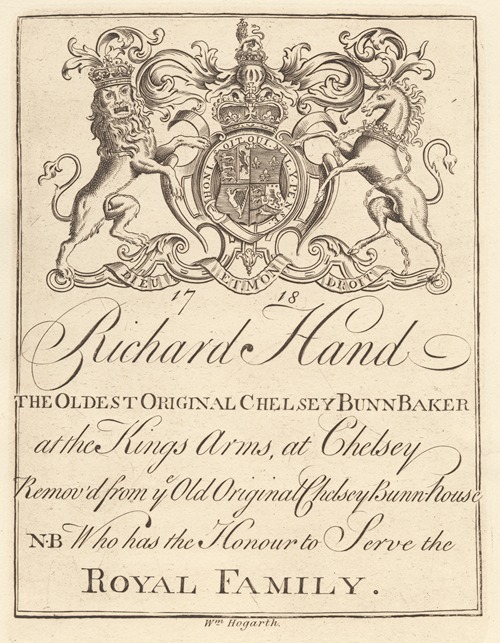 Trade Sheet for; Richard Hand, The Oldest Original Chelsey Bunn Baker at the King’s Arms Chelsey