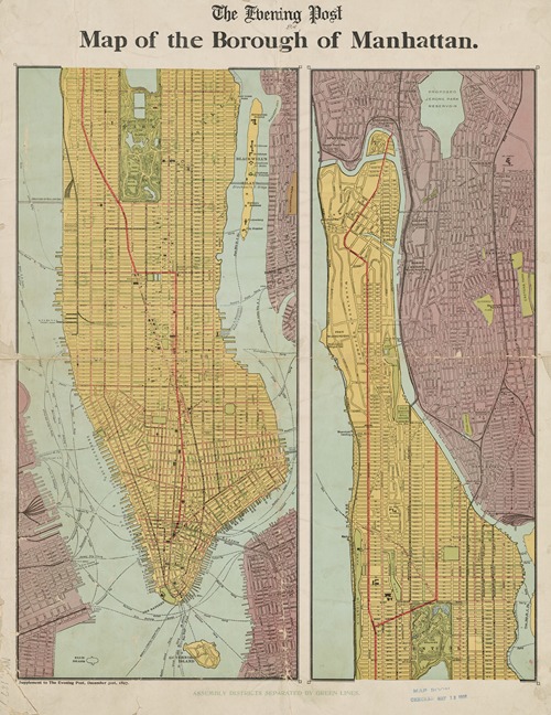 Map of the borough of Manhattan