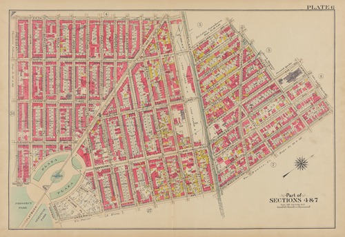 Bounded by Fifth Avenue, Atlantic Avenue, S. Portland Avenue, Hanson Place, Greene Avenue, Clermont Avenue, Lafayette Avenue, Washington Avenue, Underhill Avenue, Eastern Parkway, Prospect Park West and President Street