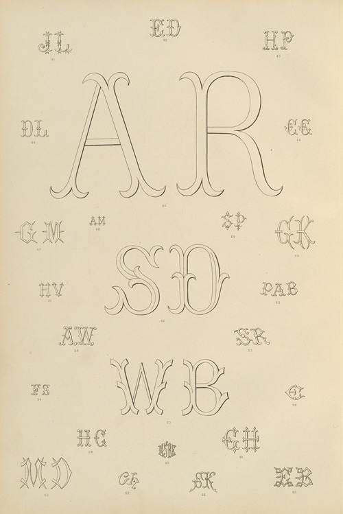 Album de chiffres & monogrammes couronnes de noblesse, françaises et etrangères Pl.004