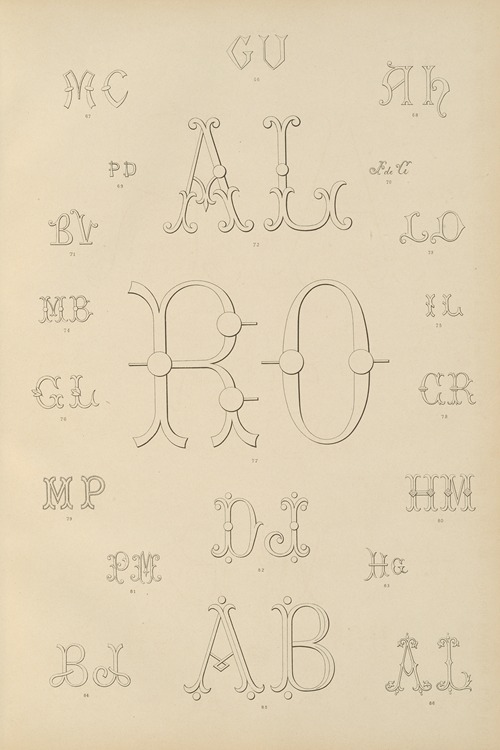 Album de chiffres & monogrammes couronnes de noblesse, françaises et etrangères Pl.005