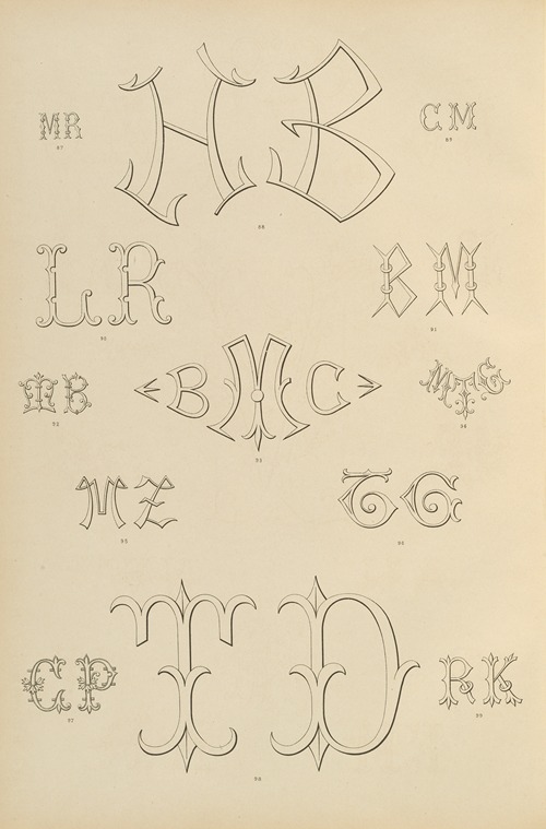 Album de chiffres & monogrammes couronnes de noblesse, françaises et etrangères Pl.006