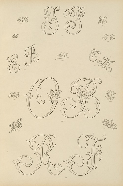 Album de chiffres & monogrammes couronnes de noblesse, françaises et etrangères Pl.013