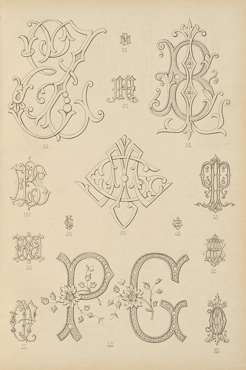 Album de chiffres & monogrammes couronnes de noblesse, françaises et etrangères Pl.021