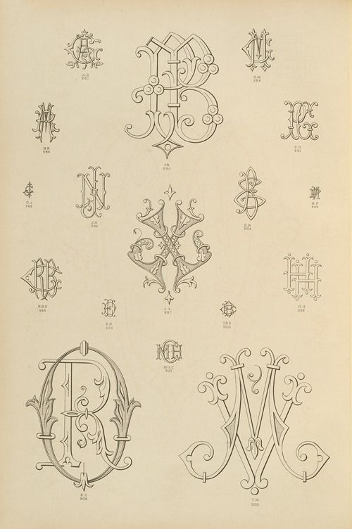 Album de chiffres & monogrammes couronnes de noblesse, françaises et etrangères Pl.022