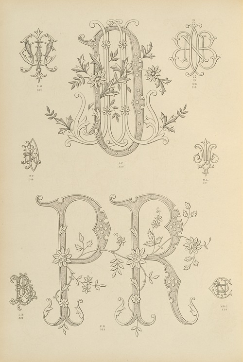 Album de chiffres & monogrammes couronnes de noblesse, françaises et etrangères Pl.024