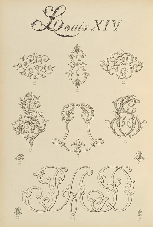 Album de chiffres & monogrammes couronnes de noblesse, françaises et etrangères Pl.026