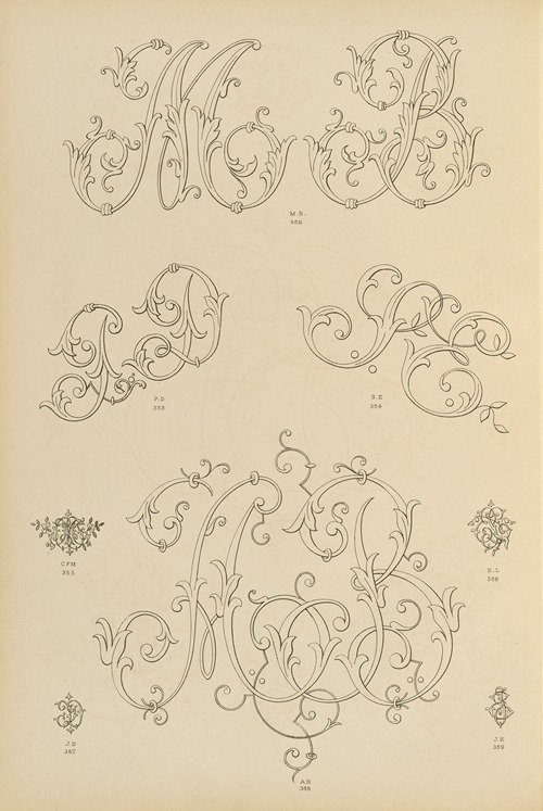 Album de chiffres & monogrammes couronnes de noblesse, françaises et etrangères Pl.028