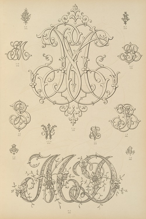 Album de chiffres & monogrammes couronnes de noblesse, françaises et etrangères Pl.031