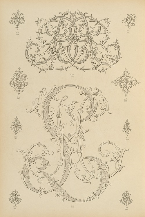 Album de chiffres & monogrammes couronnes de noblesse, françaises et etrangères Pl.032