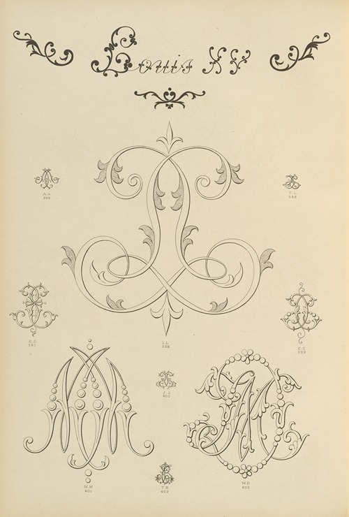 Album de chiffres & monogrammes couronnes de noblesse, françaises et etrangères Pl.034