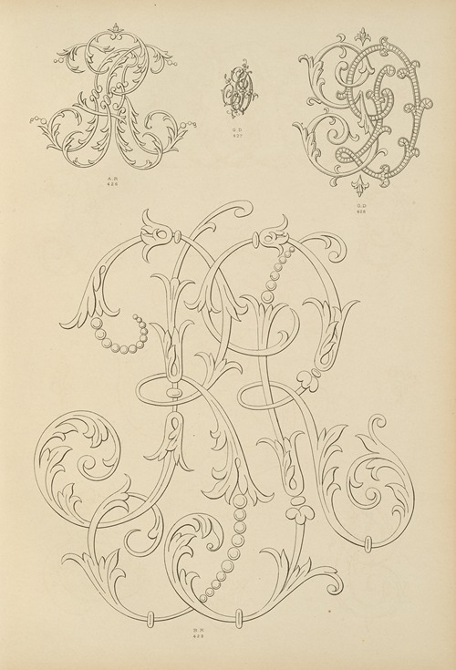 Album de chiffres & monogrammes couronnes de noblesse, françaises et etrangères Pl.037