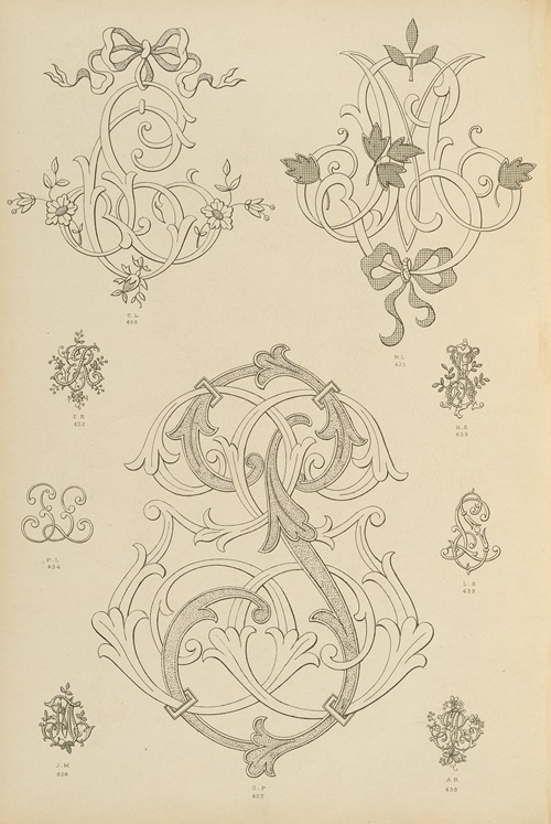 Album de chiffres & monogrammes couronnes de noblesse, françaises et etrangères Pl.038