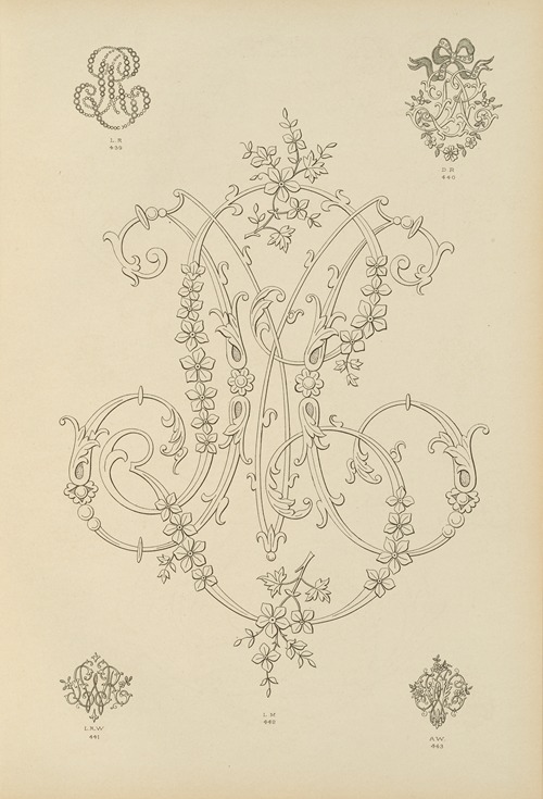 Album de chiffres & monogrammes couronnes de noblesse, françaises et etrangères Pl.039