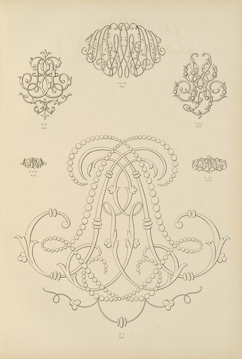Album de chiffres & monogrammes couronnes de noblesse, françaises et etrangères Pl.041