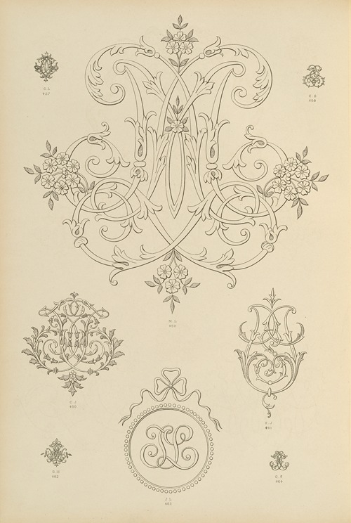 Album de chiffres & monogrammes couronnes de noblesse, françaises et etrangères Pl.042
