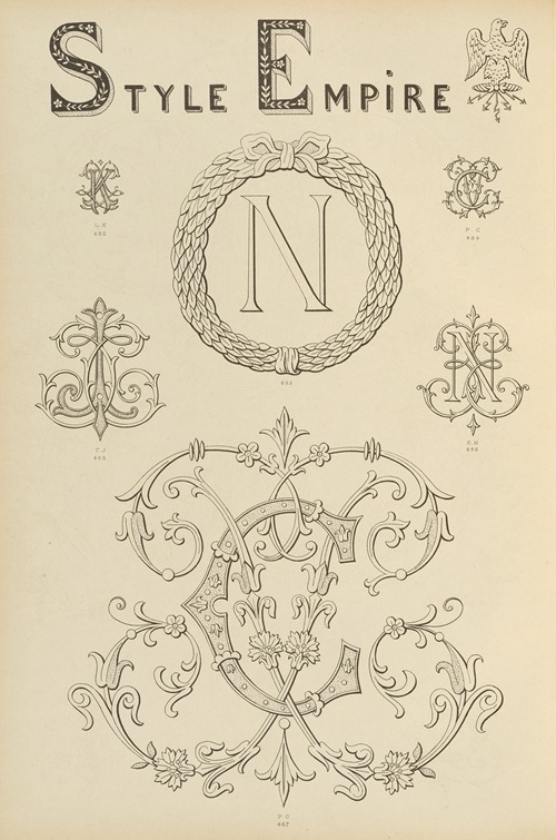 Album de chiffres & monogrammes couronnes de noblesse, françaises et etrangères Pl.046