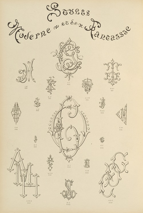 Album de chiffres & monogrammes couronnes de noblesse, françaises et etrangères Pl.048