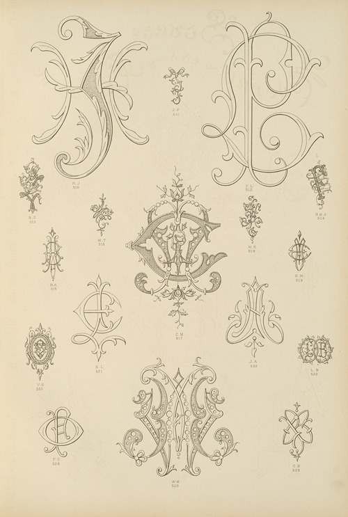 Album de chiffres & monogrammes couronnes de noblesse, françaises et etrangères Pl.049
