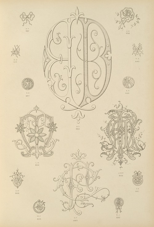 Album de chiffres & monogrammes couronnes de noblesse, françaises et etrangères Pl.059