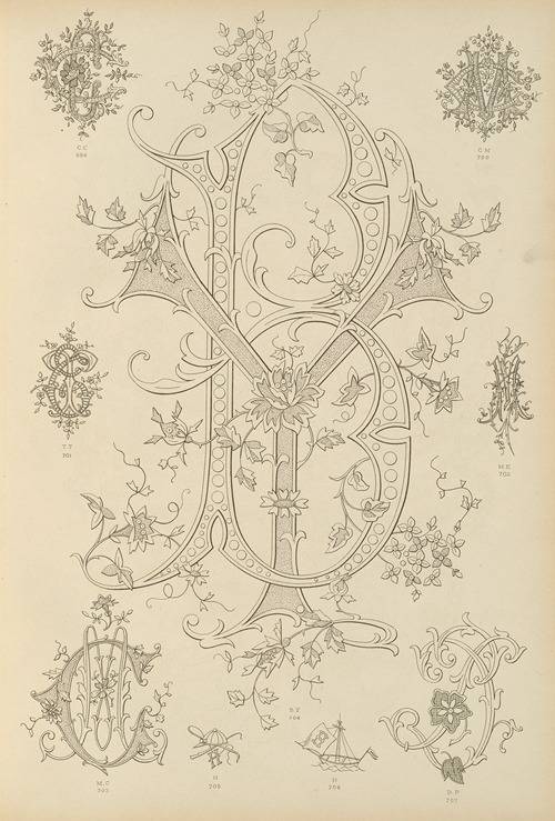 Album de chiffres & monogrammes couronnes de noblesse, françaises et etrangères Pl.065
