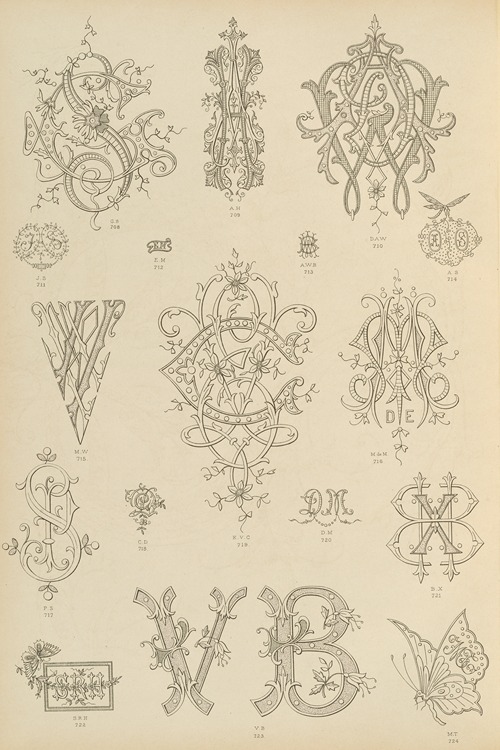 Album de chiffres & monogrammes couronnes de noblesse, françaises et etrangères Pl.066