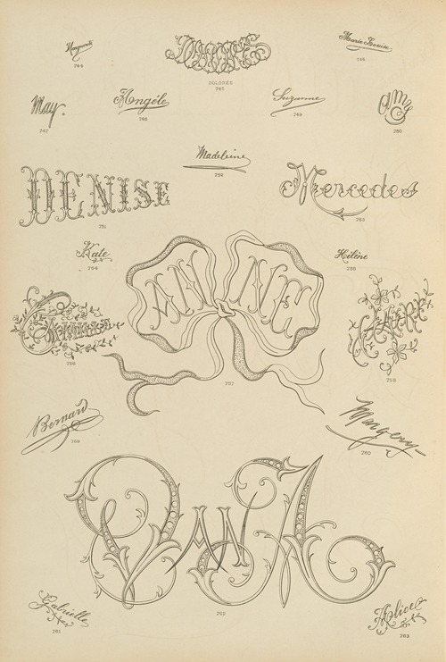 Album de chiffres & monogrammes couronnes de noblesse, françaises et etrangères Pl.072
